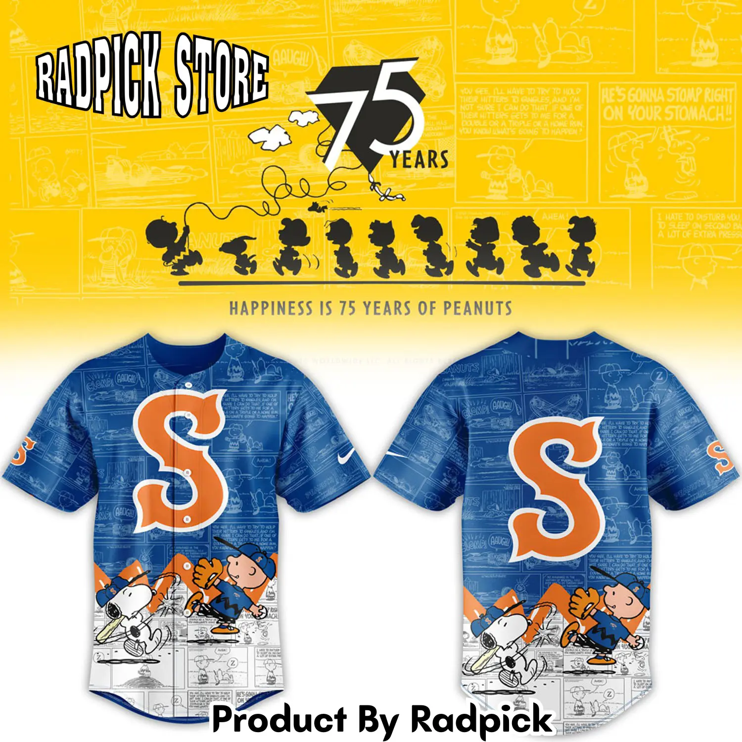 Radpick syracuse mets75th anniversary of peanuts baseball jersey rp12736